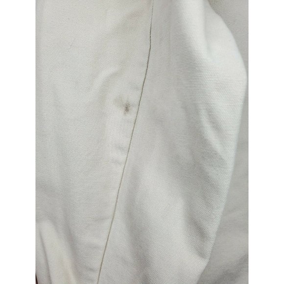 Izod Beige Khaki 5 Cargo Pocket Embroidered Button Up Women Medium Shirt Jacket  - Picture 7 of 12